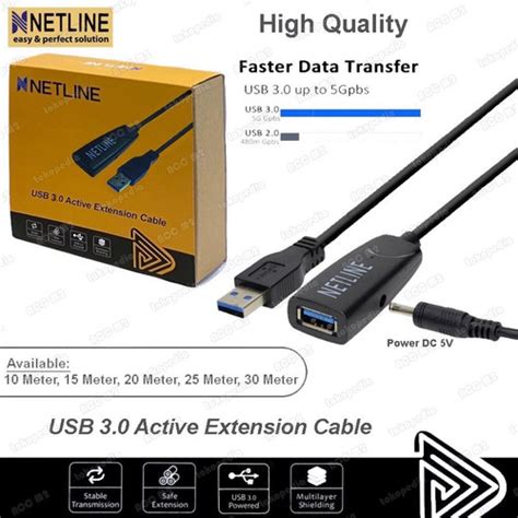 Jual Netline Kabel Usb Extension Aktif Usb Power M M M M