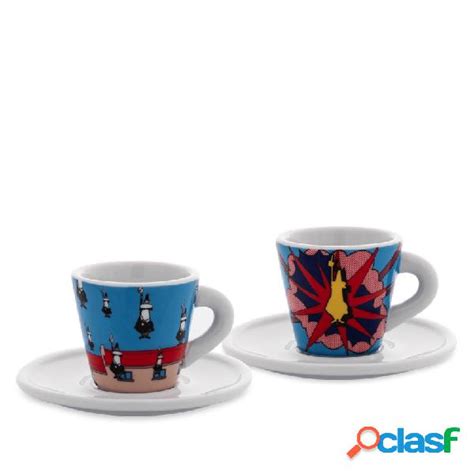 Bialetti fantasia arte tazzina caffè con piattino set 2 pz in Italia