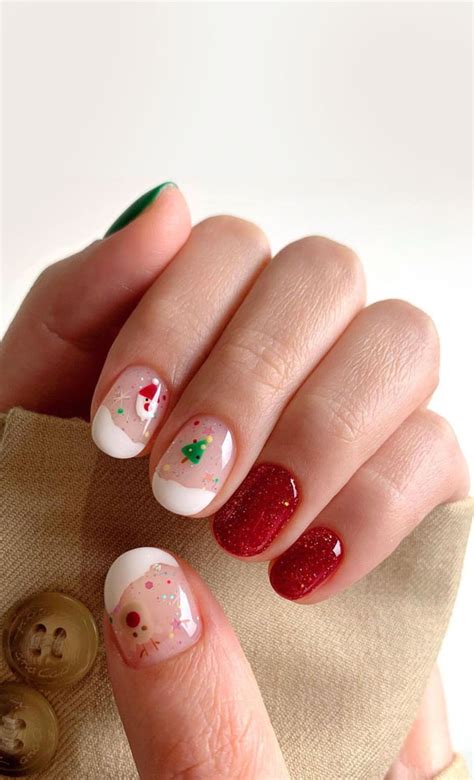 Christmas Holiday Nails For A Festive Look Shimmery Red Snow