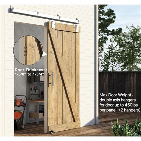 Jubest Box Rail Exterior Barn Door Hardware Kit Heavy Duty Sliding