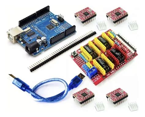 Kit Shield Cnc V3 Arduino A4988 4pz Arduino Uno R3 1pz Pic A En Venta