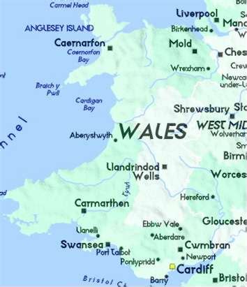 Detailed Map of Wales