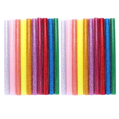 TOYMYTOY 100Pcs Glitter Hot Melt Glue Rod Colorful Hot Melt Adhesive