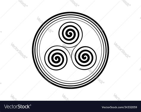 Triskelion or triskele symbol triple spiral celtic