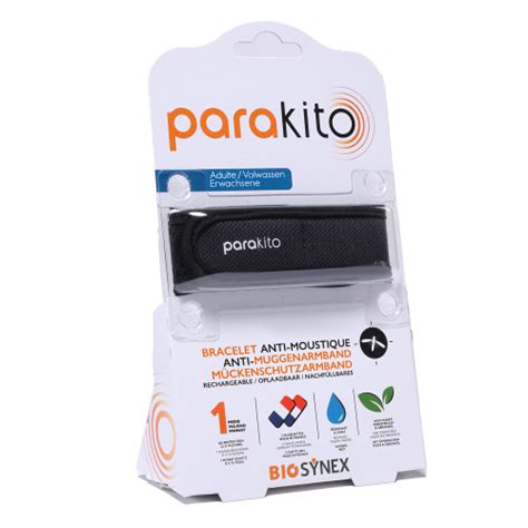 Parakito Bracelet Anti Moustique Adulte Noir 1 pièce PharmaMarket