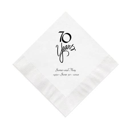 70 Years 70th Wedding Anniversary Napkins Personalized Set Of Etsy