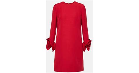 Valentino Crepe Couture Floral Applique Minidress In Red Lyst