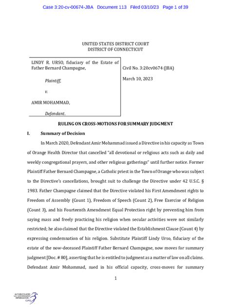 Fillable Online Defendants Motion For Partial Summary Judgment Fax