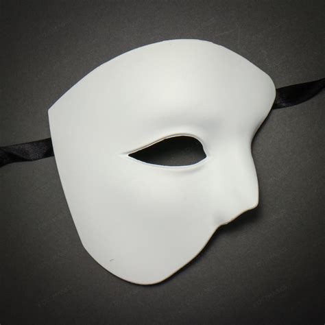 White Half Face One Eye Phantom Of The Opera Masquerade Venetian Mardi Gras Mask