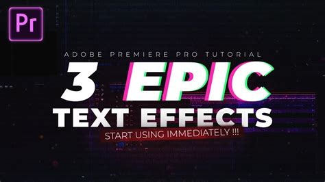 3 Epic Text Effects In Premiere Pro Premiere Pro Tutorial YouTube