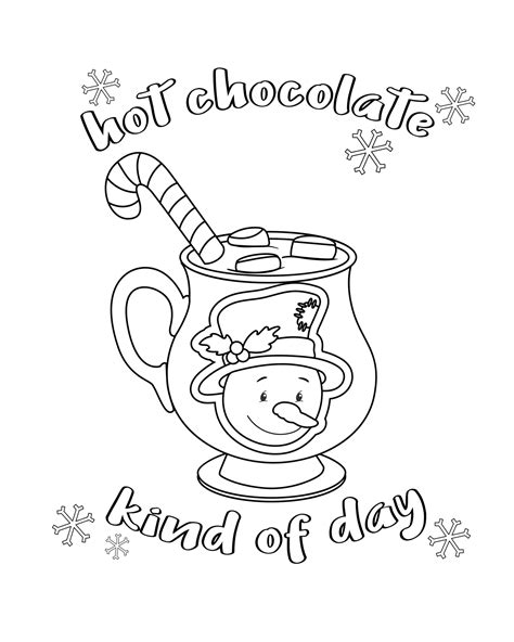 Hot Cocoa Coloring Page