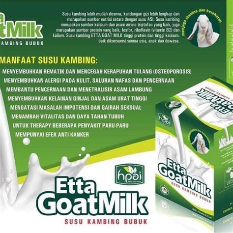 Jual Etta Goat Milk Susu Kambing Hni Indonesia Shopee Indonesia