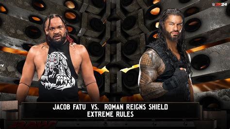 Jacob Fatu Vs Roman Reigns Wwe Raw Extreme Rules Tribal Chief Vs The