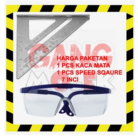 Jual Penggaris Siku Segitiga Speed Square Inci Kacamata Safety