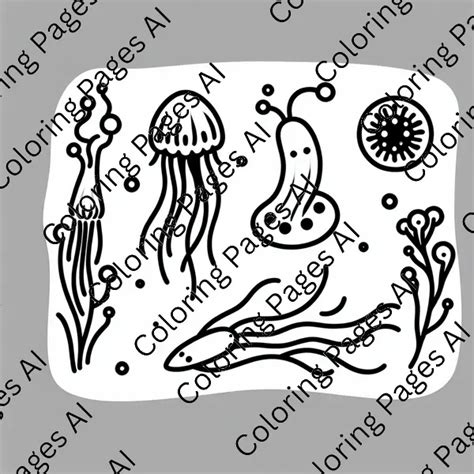 Bioluminescent Life Forms Coloring Page - Coloring Pages AI