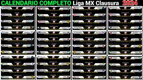 Calendario Completo De La Liga Mx Para El Torneo Clausura Youtube