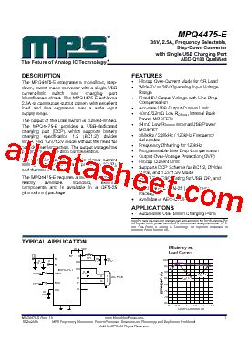 MPQ4475GR E AEC1 Datasheet PDF Monolithic Power Systems