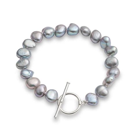 Pearl Bracelet with Sterling Silver Clasp – Grey | Pashon