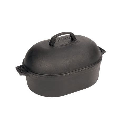 Bayou Classic Heavy Cast Iron Quart Oval Cooking Roaster Pan With