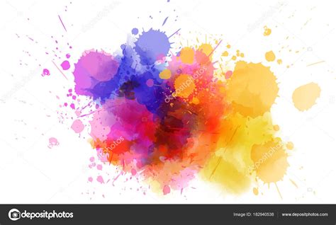 Tache D Aquarelle Claboussure Multicolore Image Vectorielle Par