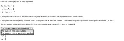 Solved Solve the following system of linear equations: | Chegg.com