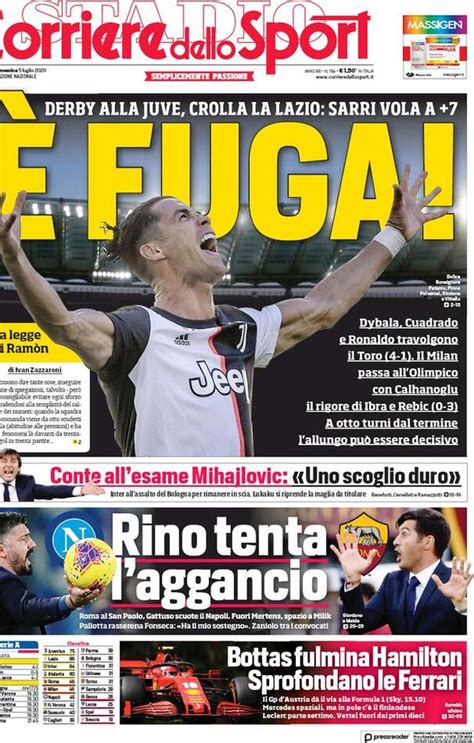 Corriere Dello Sport La Prima Pagina Di Oggi 5 Luglio 2020 Pianeta