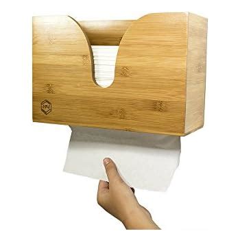 Bamboo Paper Towel Dispenser For Bathroom And Kitchen Wall Mount And