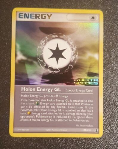 Pokemon EX Delta Species Holon Energy GL 105 113 Reverse Holo NM EBay