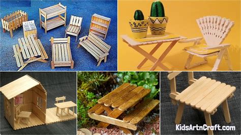 DIY Popsicle Stick Furniture Craft Tutorial - Kids Art & Craft