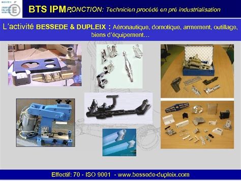 Fonction Technicien Proc D En Pr Industrialisation Bts Ipm