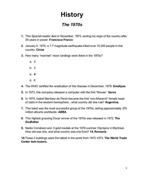 Trivia Night Questions and Answers