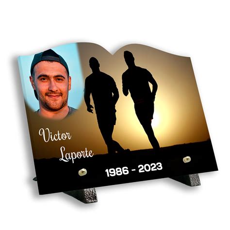 Plaque tombale personnalisée plaque mortuaire course Funelior