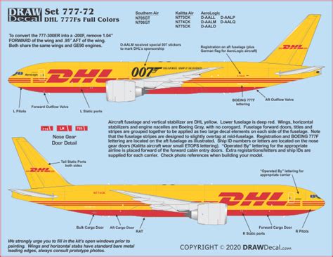 DHL 777Fs Full Colors – DRAW Decal