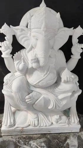 White Marble Shri Ganesh Ji Statue Feet At Rs In Govindgarh