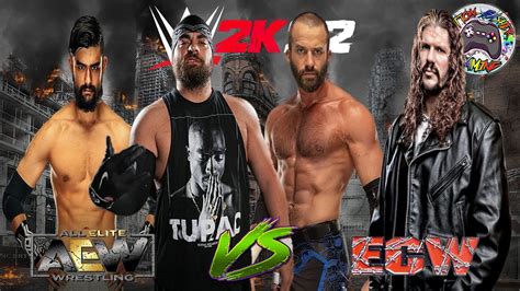 AEW VS ECW RAVEN VS YUTA VS TRENT VS KINGSTON WWE 2K22 UNIVERSE