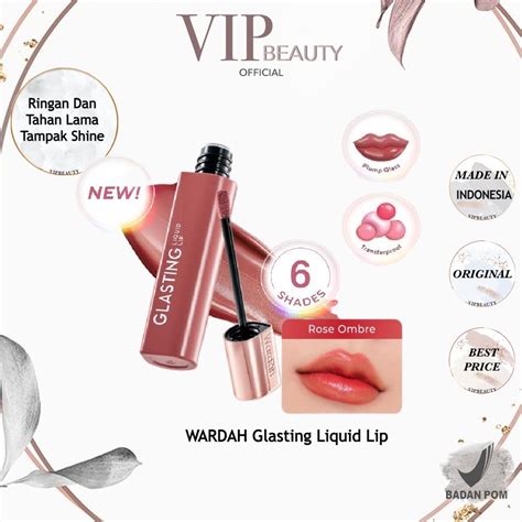 Jual Wardah Glasting Liquid Lip Hi Pigmented Glass Color Ringan