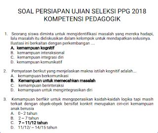 Contoh Soal Pedagogik Sd Dan Kunci Jawaban Images