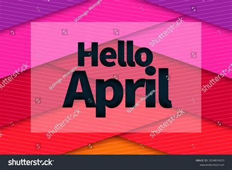 Hello April Blue Color Based Vector Stock Illustration 2034874223 Shutterstock