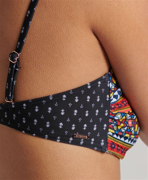 Womens Vintage Twist Bandeau Bikini Top In Multi Geo Superdry Uk