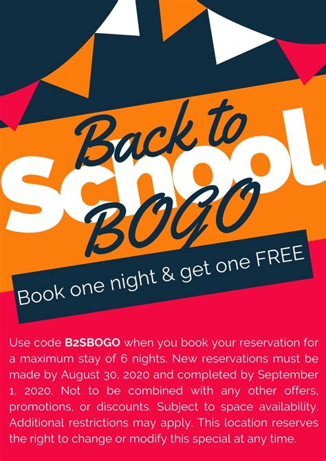 Back to School BOGO at Webster! | Webster RV Resort