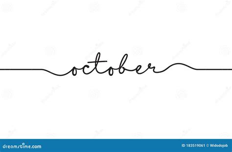 October word handwritten stock vector. Illustration of holiday - 183519061