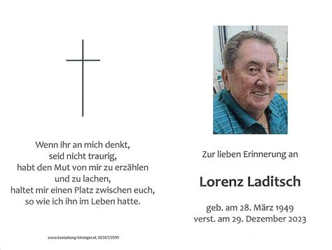 Lorenz Laditsch Bestattung Hitzinger Ihr Bestatter Im Raum Neusiedl