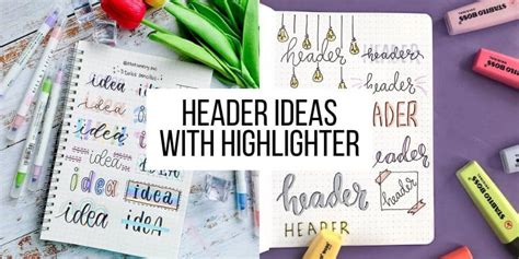 Bullet Journal Header Ideas With Highlighter Masha Plans