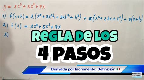 Regla De Los Pasos Para Derivar F Rmula Por Incremento Youtube