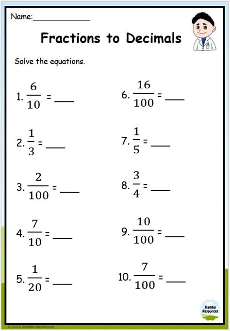 Free Fraction To Decimal Worksheet 5th Grade Download Free Fraction To Decimal Worksheet 5th