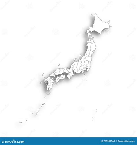 Japan Political Map Of Regions Vector Illustration Cartoondealer