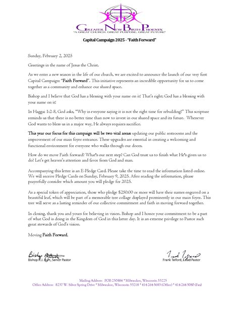 Capital Campaign – GNB Phoenix | Greater New Birth Church
