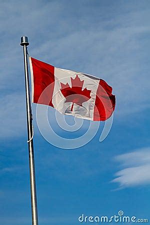 Canadian Flag Waving In The Wind Stock Photography Image