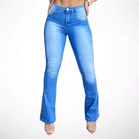 Cal A Jeans Flare Feminina Boca De Sino Larga Cintura Alta Mercadolivre