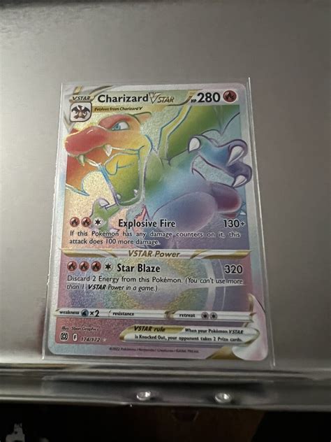 Mavin Pok Mon Charizard V Star Rainbow Rare Brilliant Stars Card